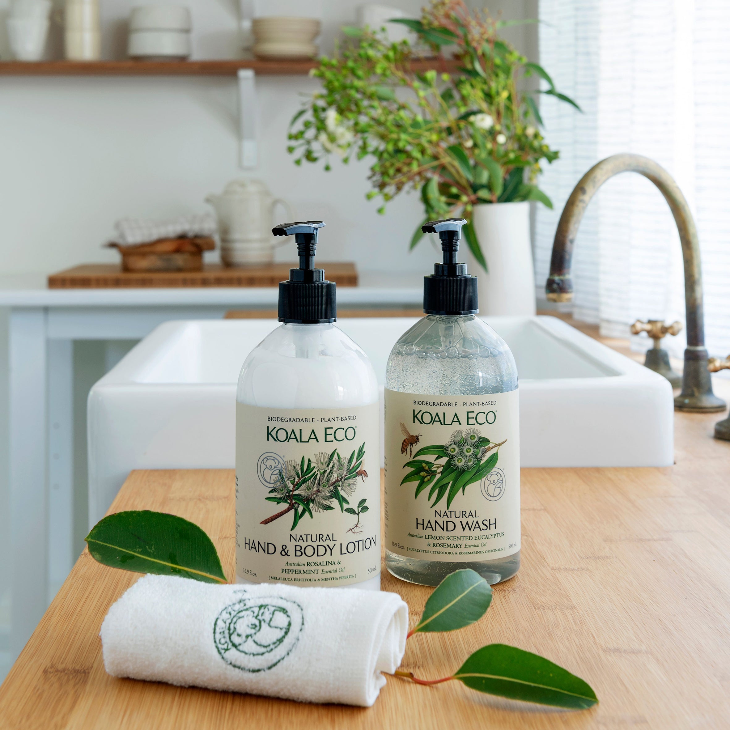 Koala Eco Hand Wash & Body Lotion Gift Pack Lemon Scented, Eucalyptus & Rosemary