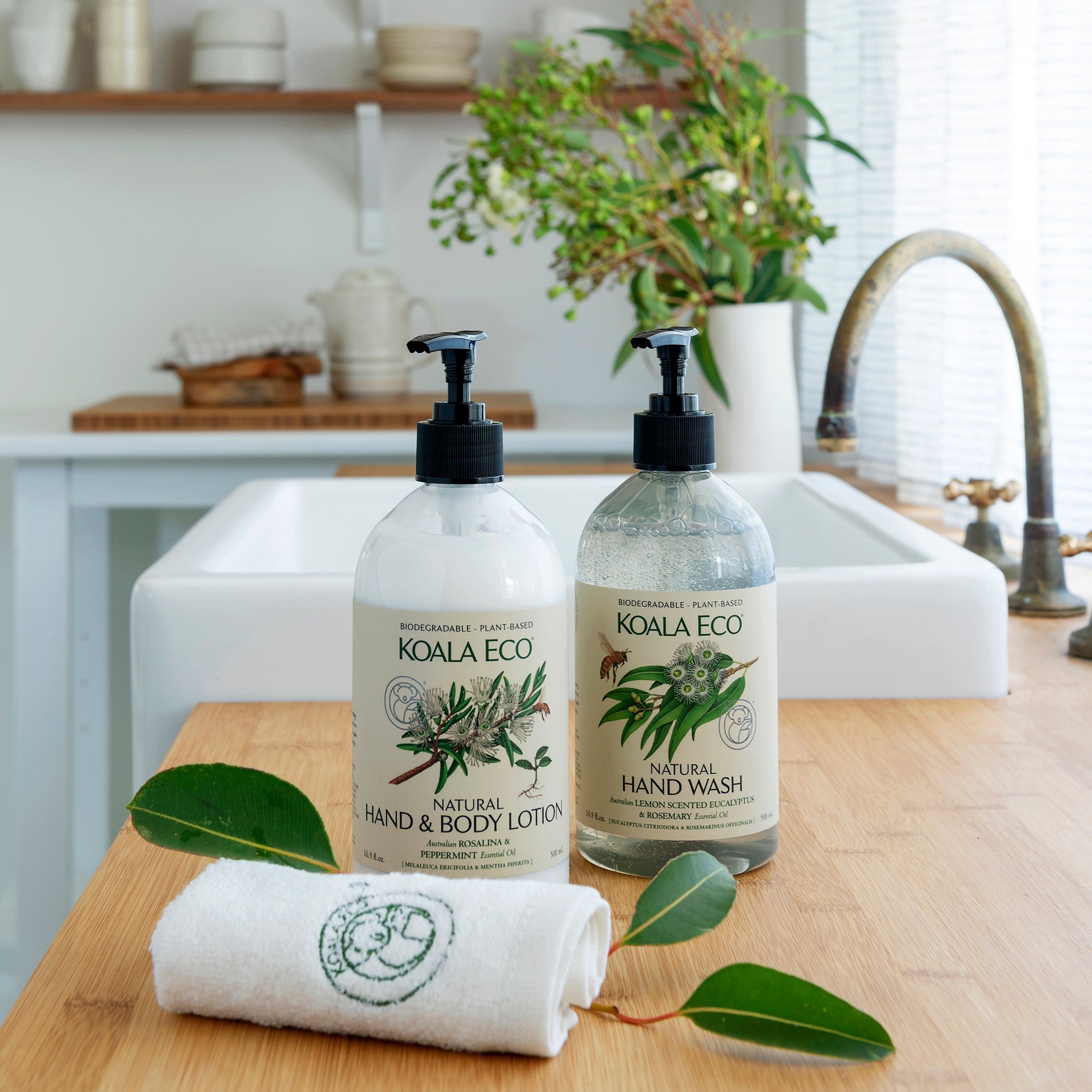 Koala Eco Hand Wash & Body Lotion Gift Pack Lemon Scented, Eucalyptus & Rosemary-The Living Co.