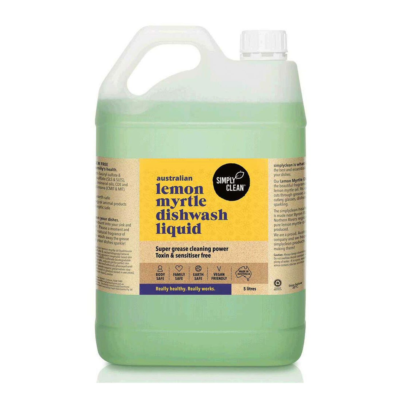 Simply Clean Lemon Myrtle Dishwash Liquid-The Living Co.