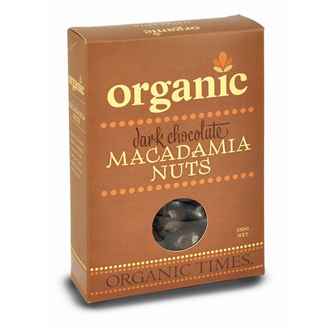 Organic Times Dark Chocolate Macadamias 150g-The Living Co.