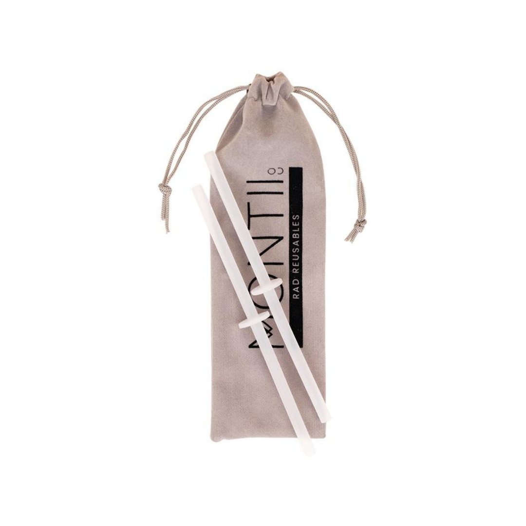 MontiiCo Mini Silicone Stopper Straw Set
