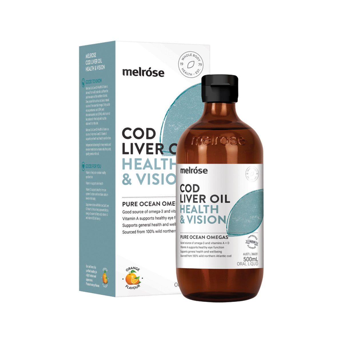 Melrose Cod Liver Oil (Health & Vision) 500ml-The Living Co.