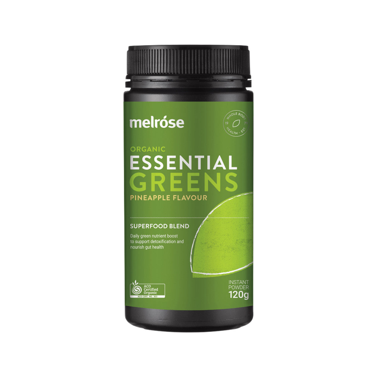 Melrose Organic Essential Greens Pineapple Powder 120g-The Living Co.