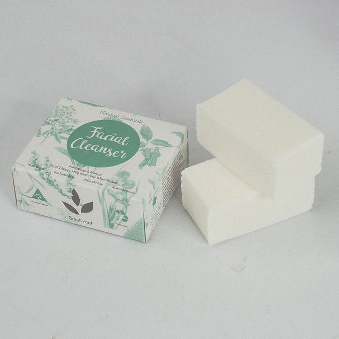 Minimal Essentials Facial Cleansing Bar 2 x 75g bars-The Living Co.