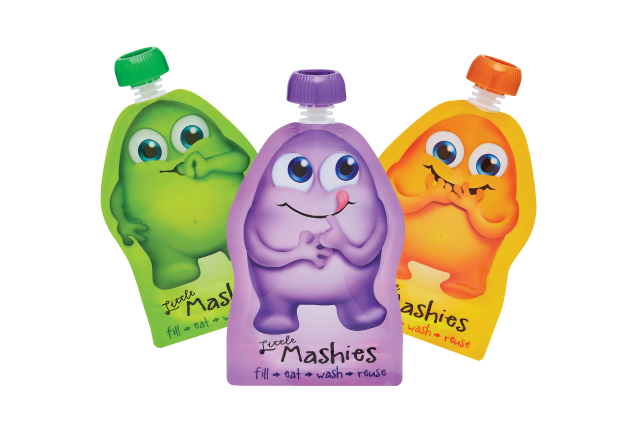 Little Mashies Reusable Squeeze Pouch Pack of 10 - Mixed Colours-The Living Co.