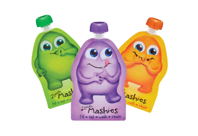 Little Mashies Reusable Squeeze Pouch Pack of 10 - Mixed Colours