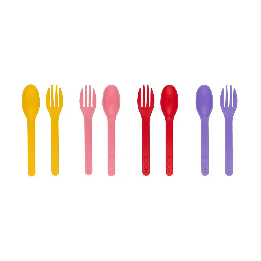 MontiiCo Out & About Cutlery Set - Strawberry-The Living Co.