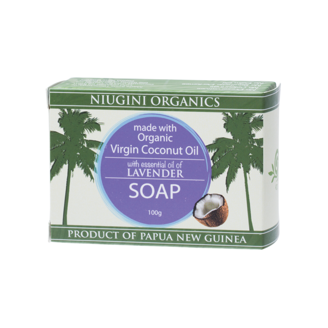 Niugini Organics Virgin Coconut Oil Soap Lavender 100g-The Living Co.