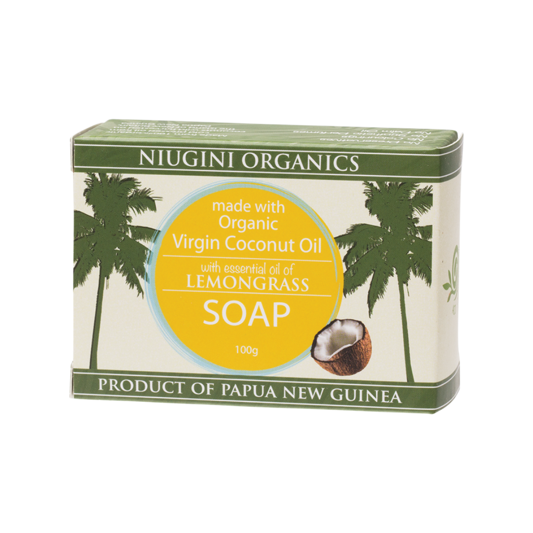 Niugini Organics Virgin Coconut Oil Soap Lemongrass 100g-The Living Co.