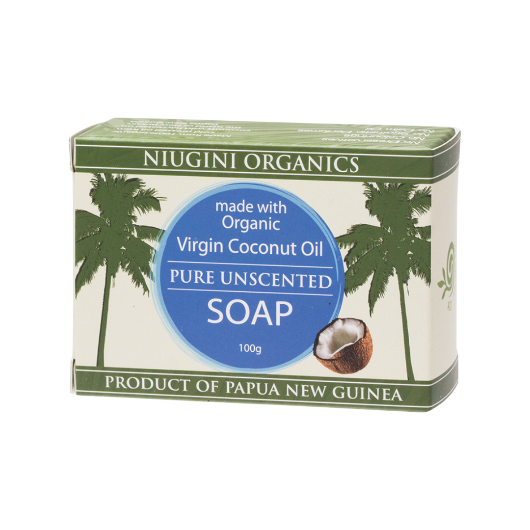 Niugini Organics Virgin Coconut Oil Soap Pure (Unscented) 100g-The Living Co.