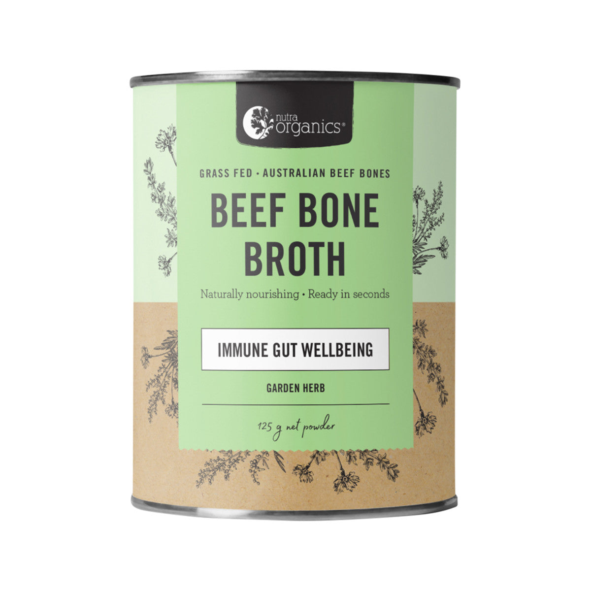 Nutra Organics Beef Bone Broth Garden Herb-The Living Co.
