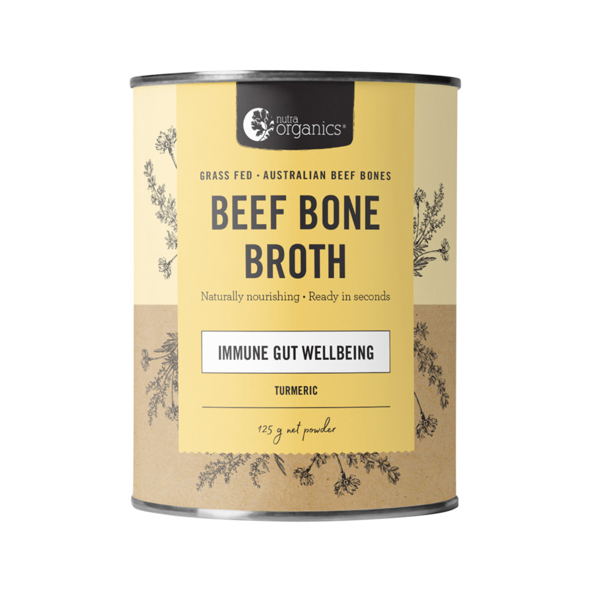 Nutra Organics Beef Bone Broth Turmeric-The Living Co.