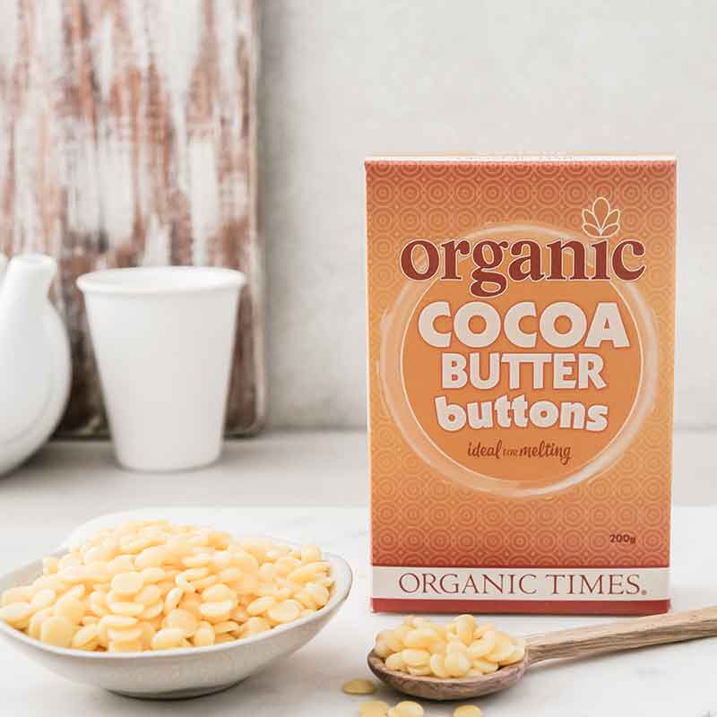 Organic Times Cocoa Butter Buttons 200g-The Living Co.