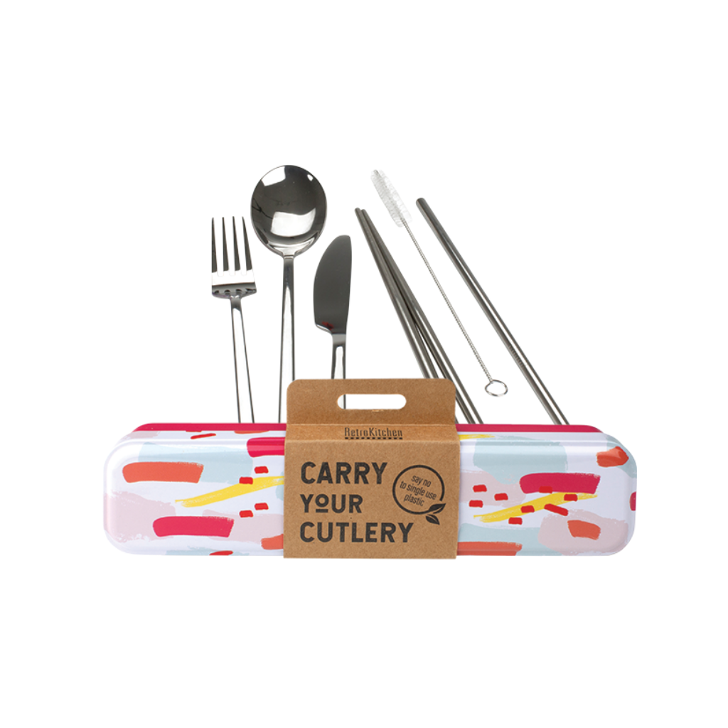 RetroKitchen Carry Your Cutlery - Colour Splash Stainless Steel Cutlery Set-The Living Co.