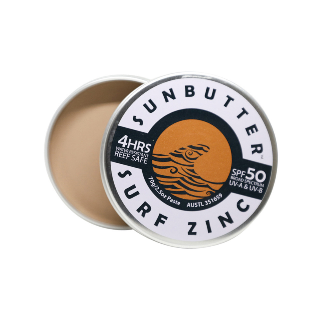 Sunbutter Skincare Sunscreen Surf Zinc Tan SPF 50 Tin 70g