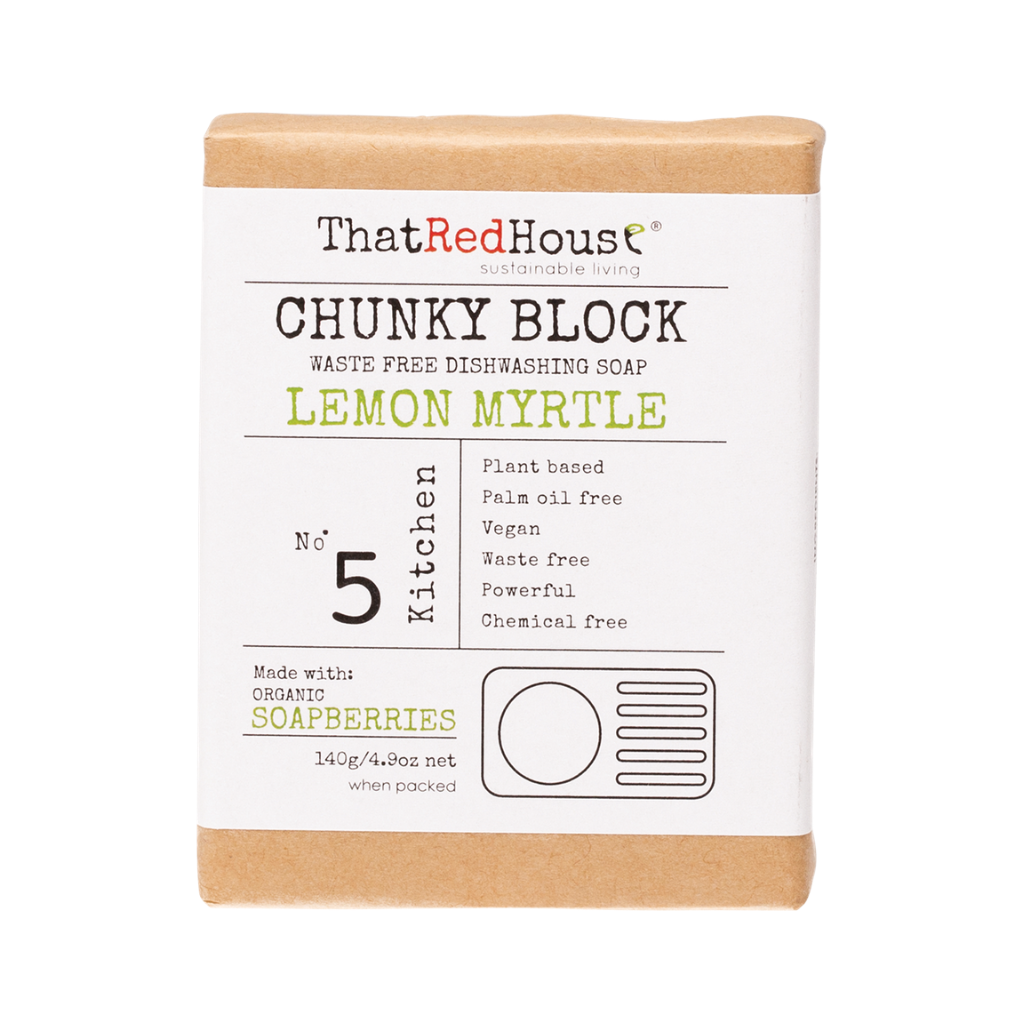 That Red House Chunky Dishwashing Block Soap Lemon Myrtle-The Living Co.