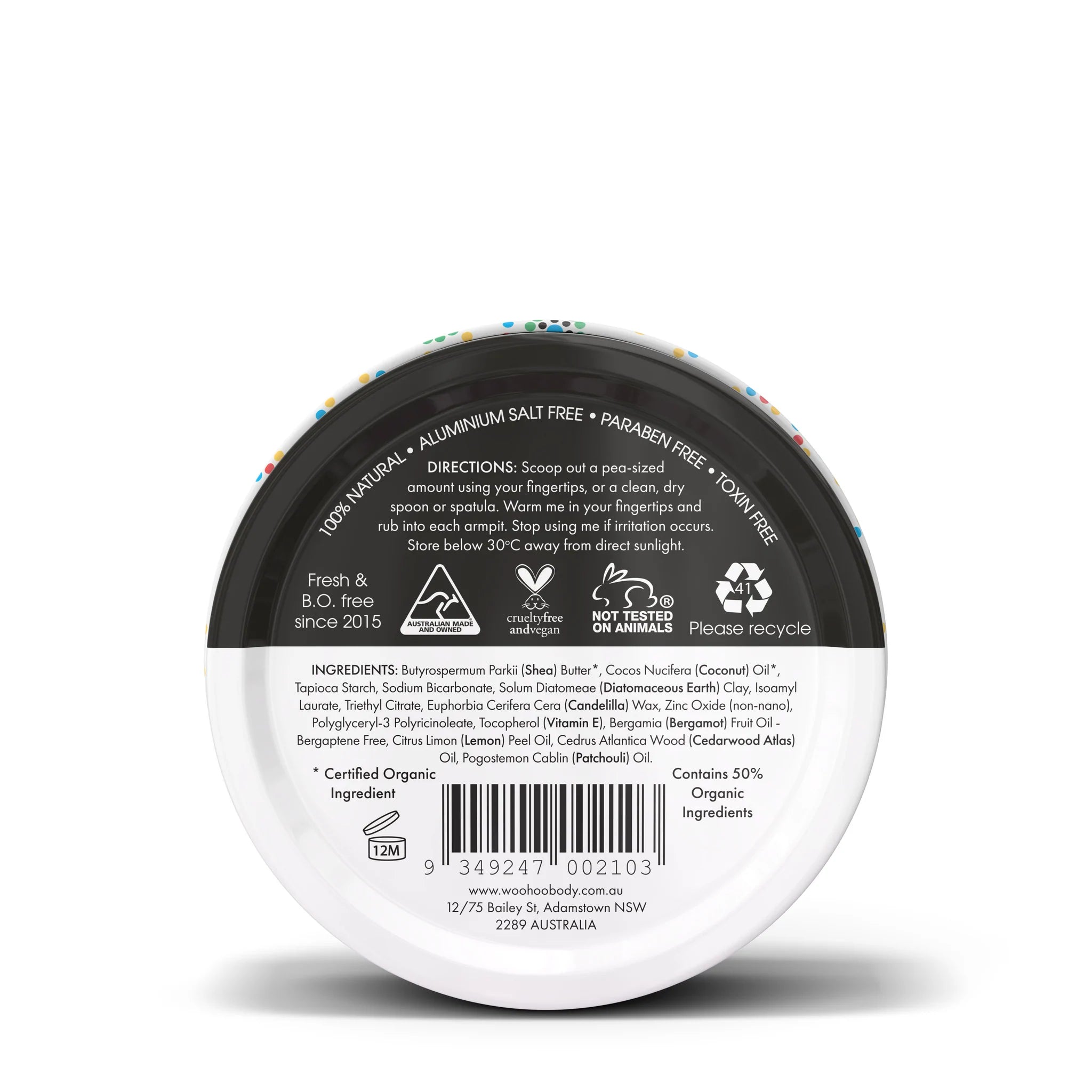 Woohoo Deodorant Paste Tux (Extra Strength)Tin 60g