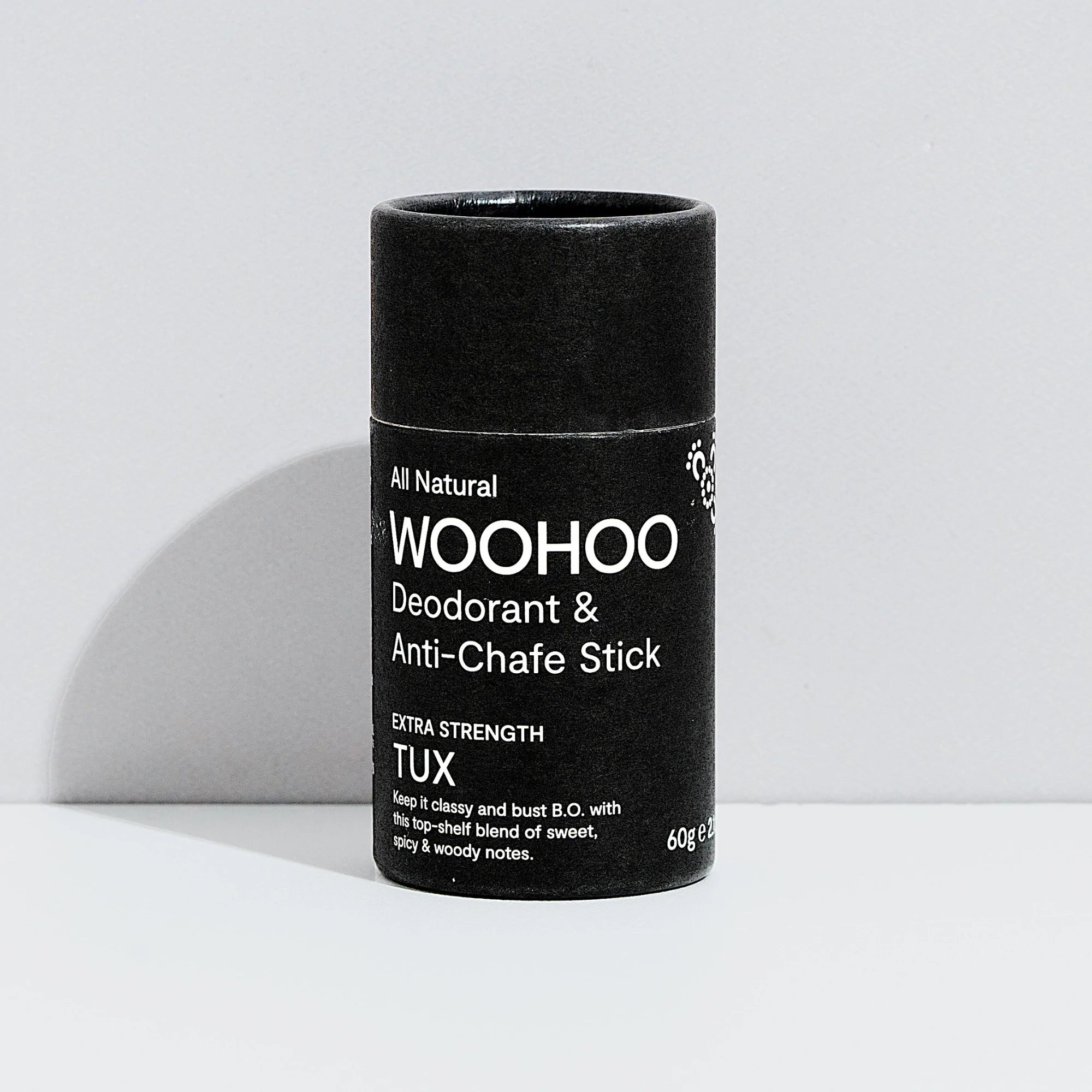 Woohoo Natural Deodorant & Anti-Chafe Stick (Tux) 60g-The Living Co.