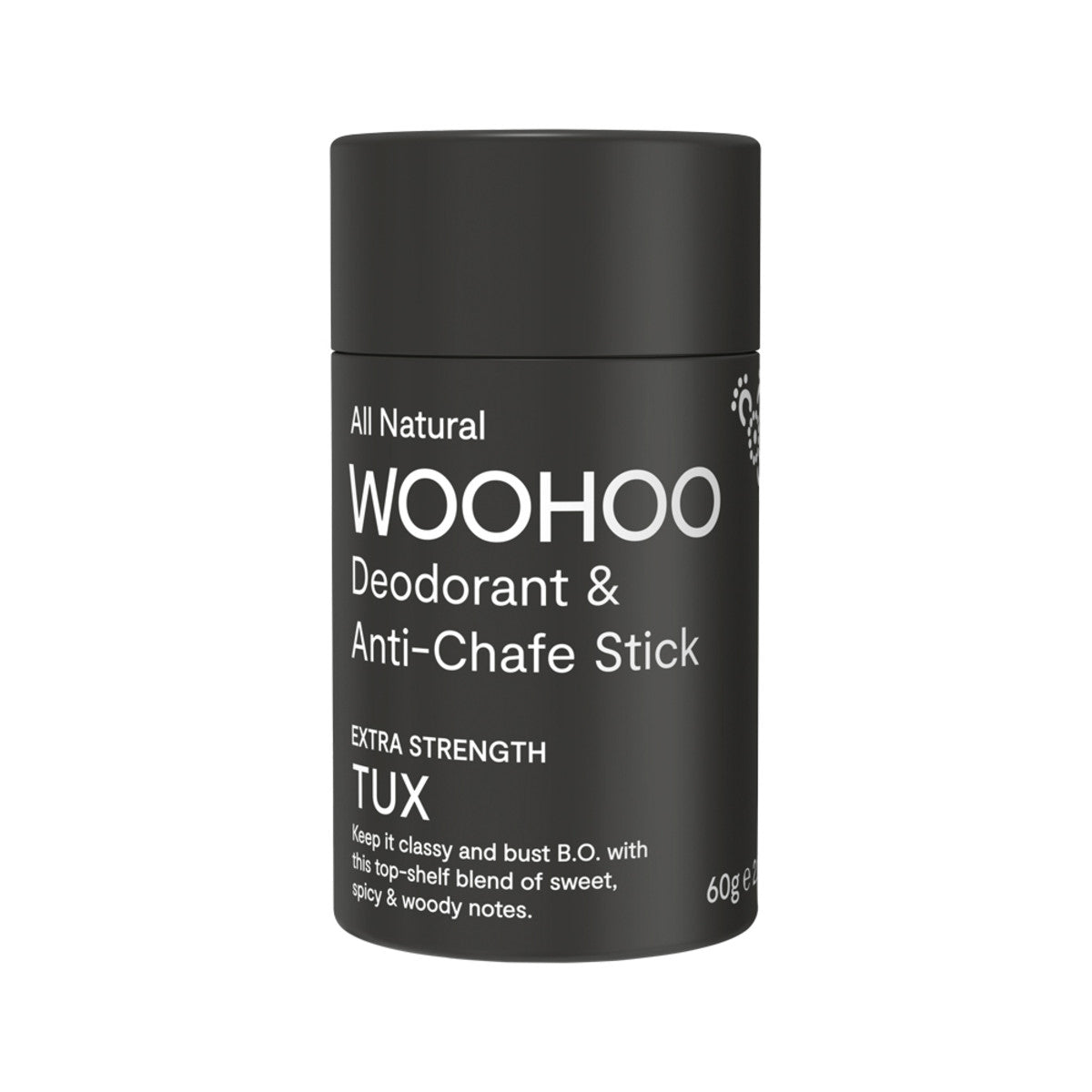 Woohoo Natural Deodorant & Anti-Chafe Stick (Tux) 60g