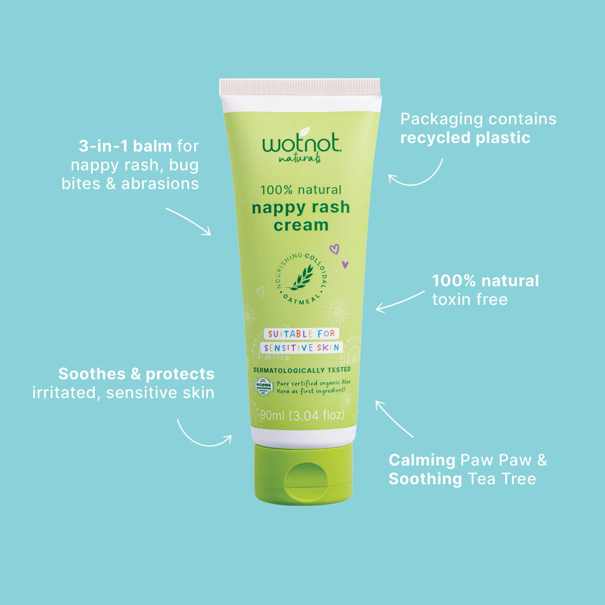 Wotnot 100 Natural Nappy Rash Cream + Baby Balm The Living Co.
