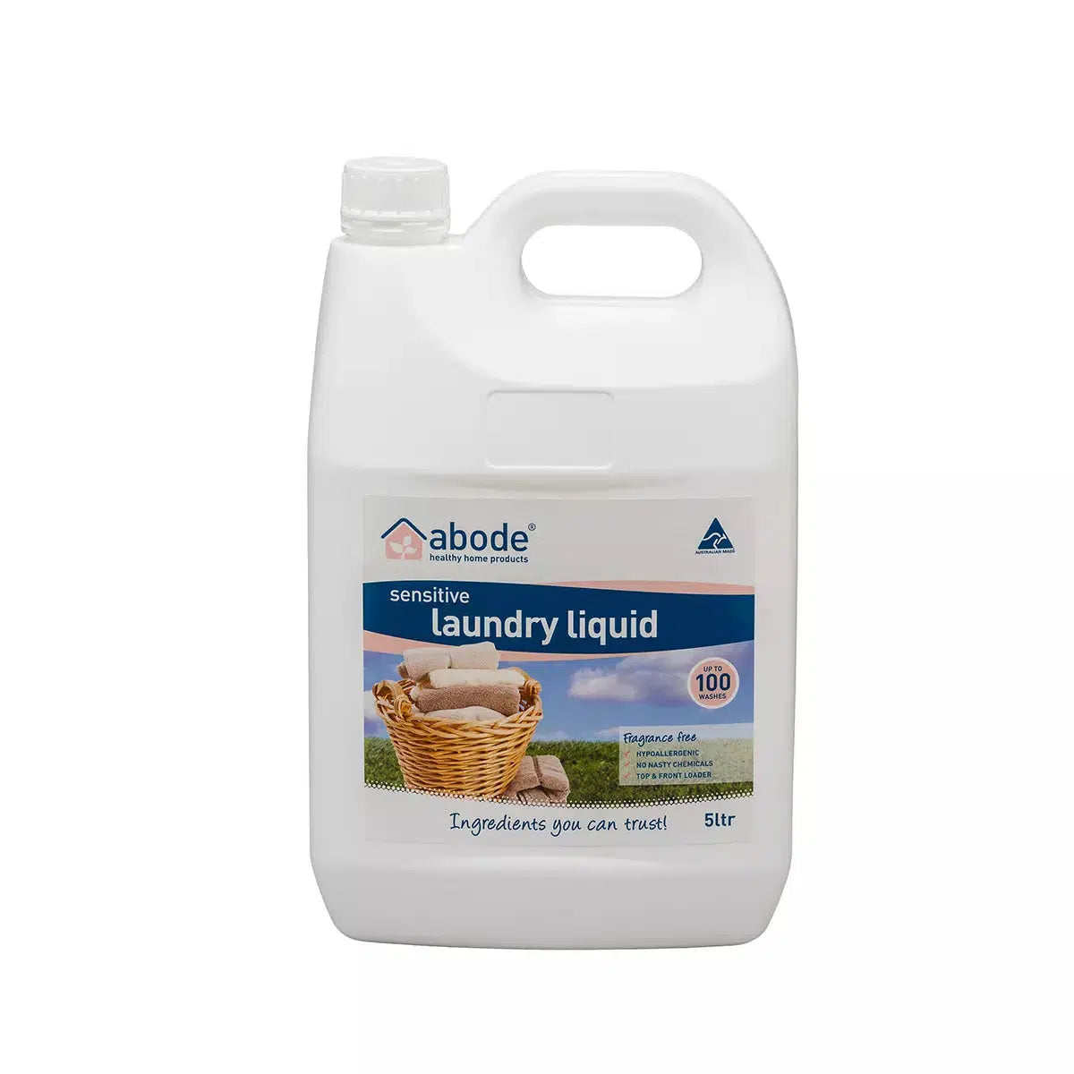Abode Laundry Liquid Fragrance Free 4L-The Living Co.