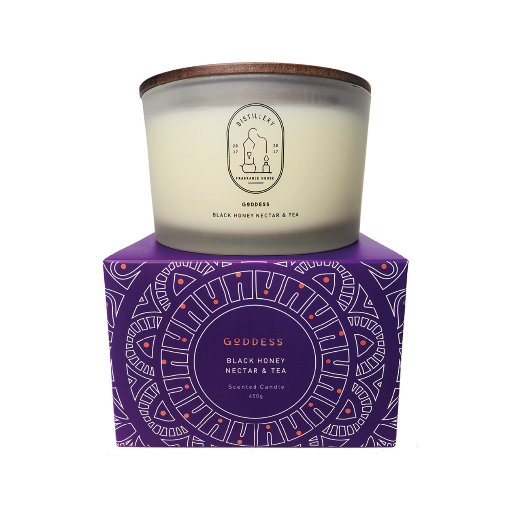 Distillery Fragrance House Soy Candle Goddess Black Honey Nectar & Tea 450g-The Living Co.