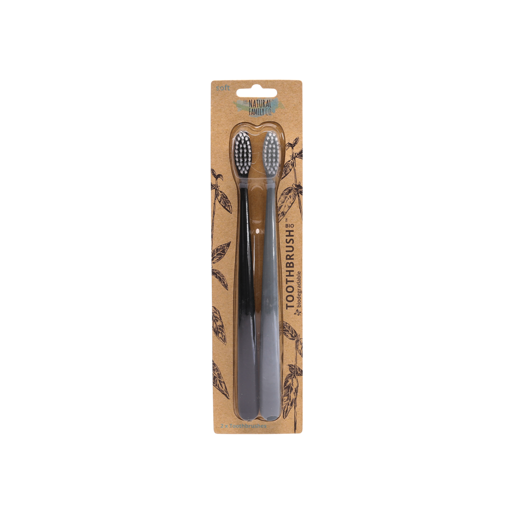 NFco Bio Toothbrush (Twin Pack) Pirate Black & Monsoon Mist