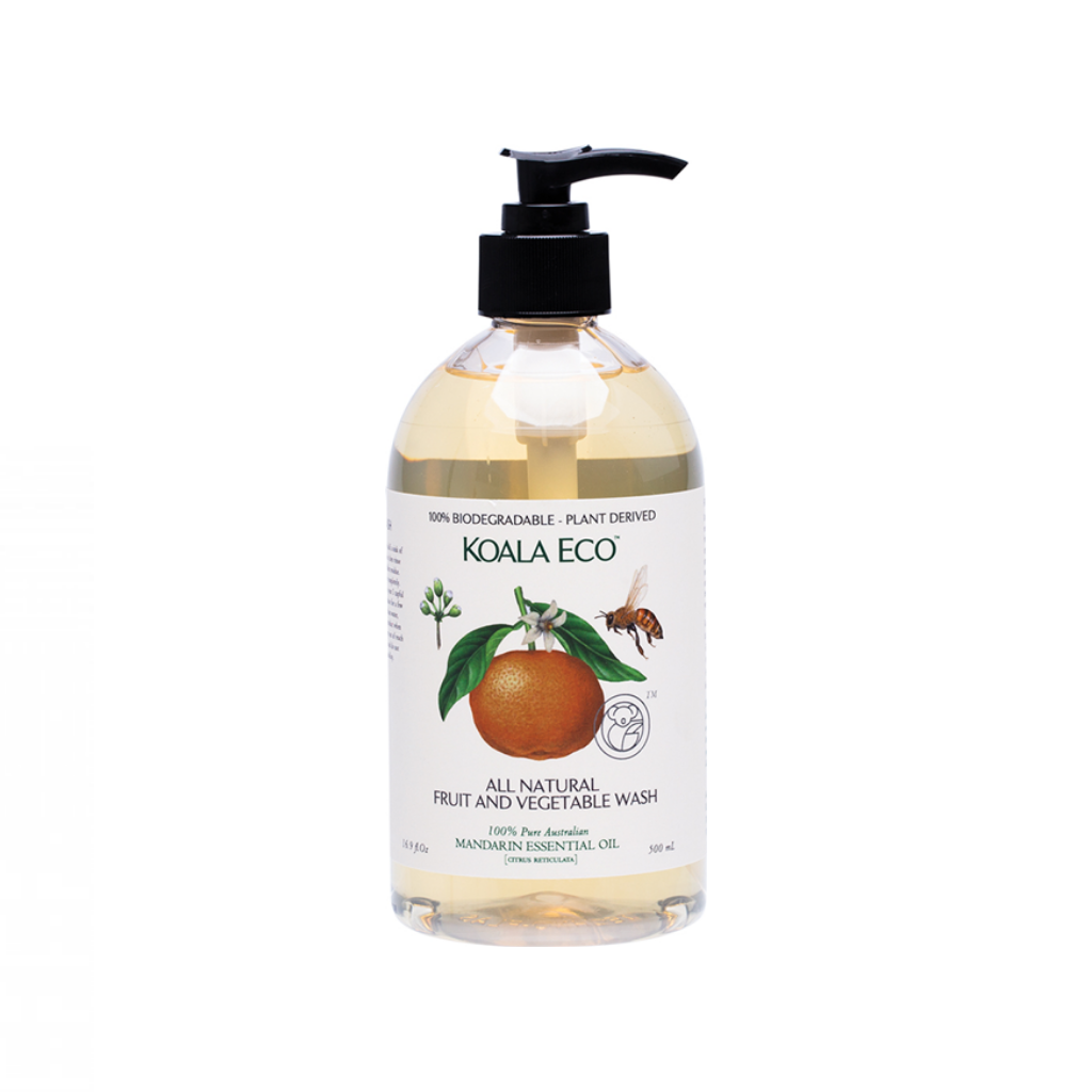Koala Eco Fruit & Vegetable Wash 100% Mandarin Essential Oil 500ml-The Living Co.