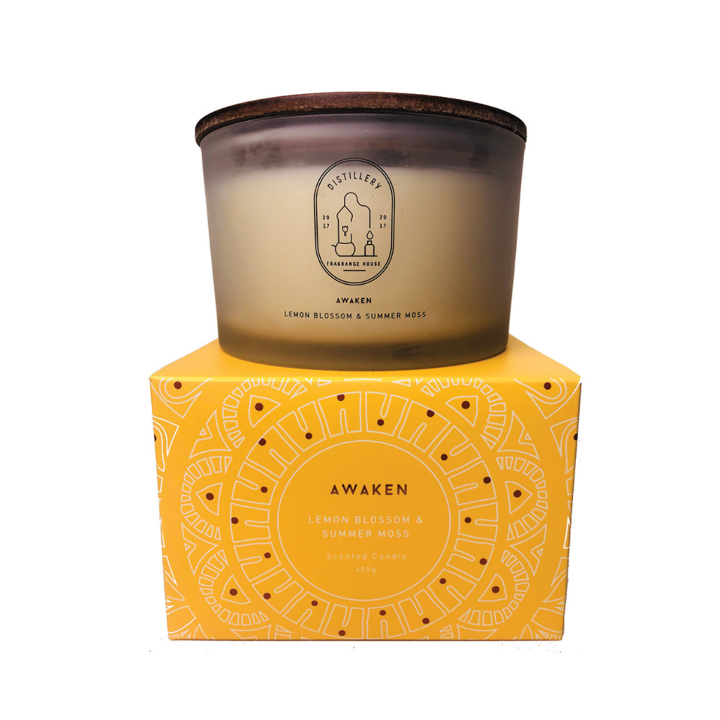 Distillery Fragrance House Soy Candle Awaken Lemon Blossom & Summer Moss-The Living Co.