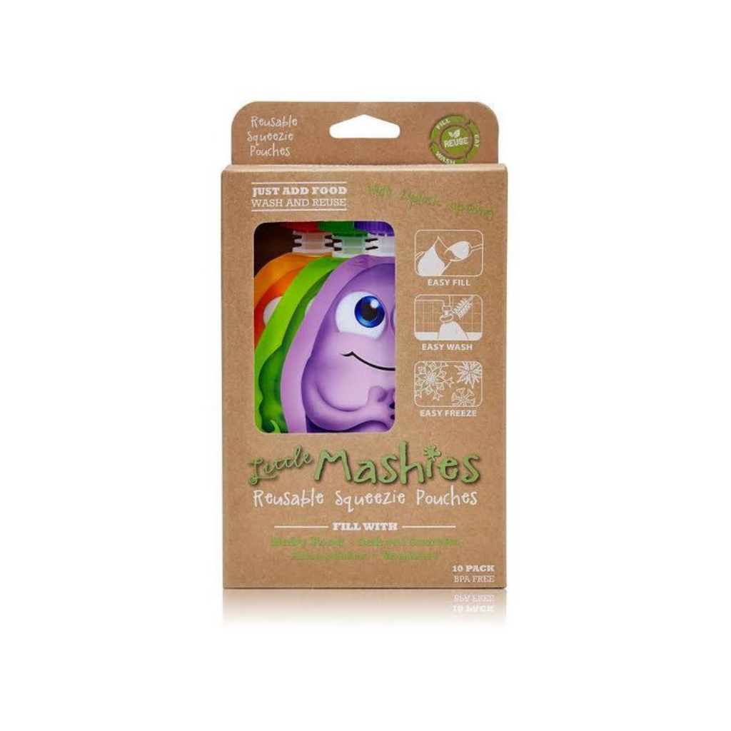 Little Mashies Reusable Squeeze Pouch Pack of 10 - Mixed Colours