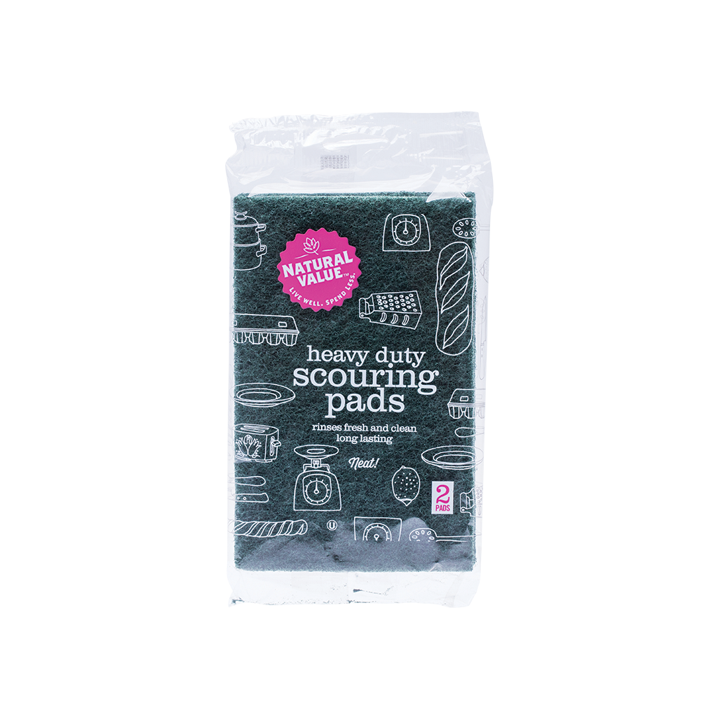 Natural Value Heavy Duty Scouring Pads 2 Pack