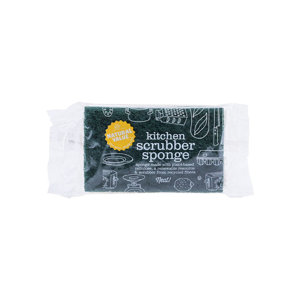 Natural Value Kitchen Scrubber Sponge-The Living Co.