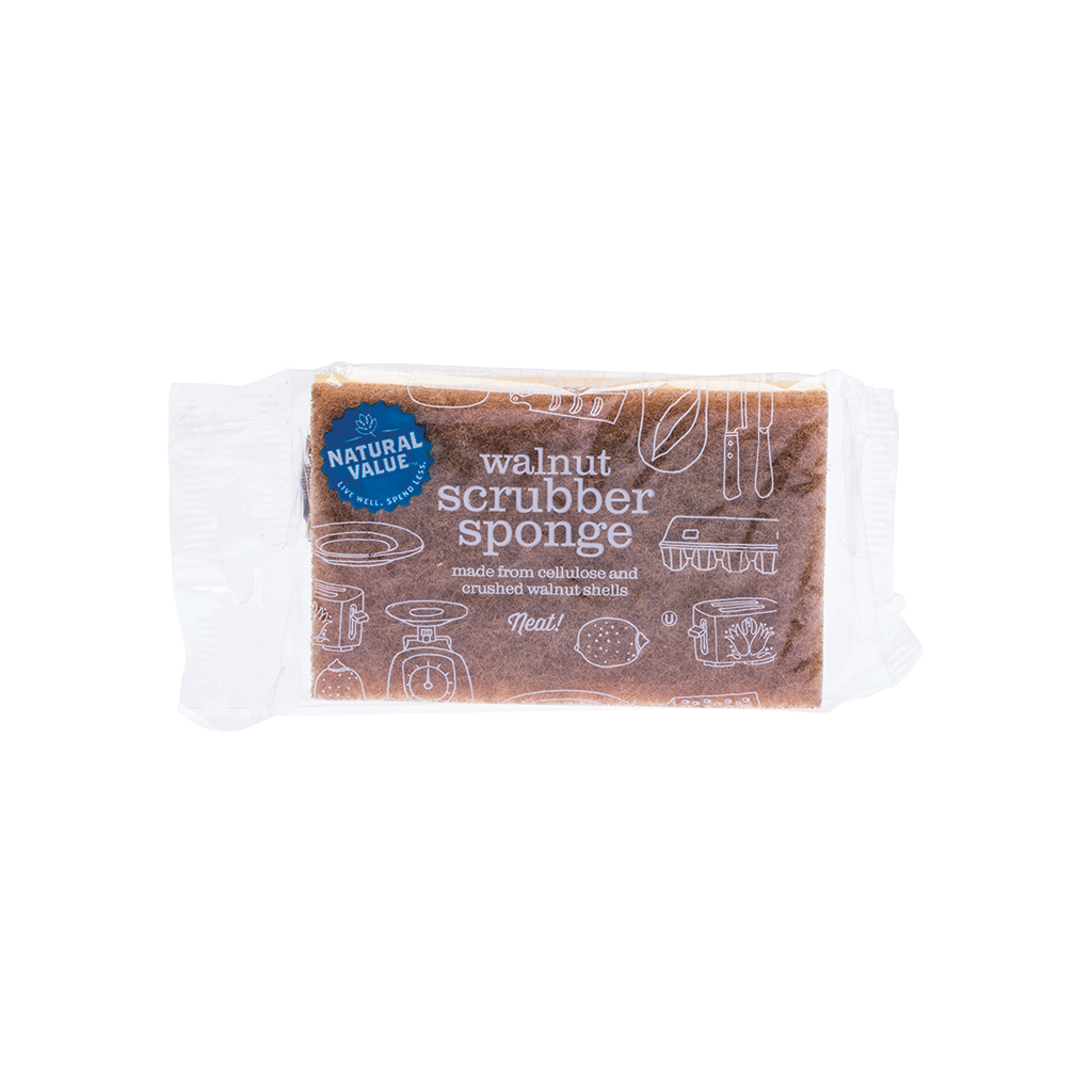 Natural Value Walnut Scrubber Sponge