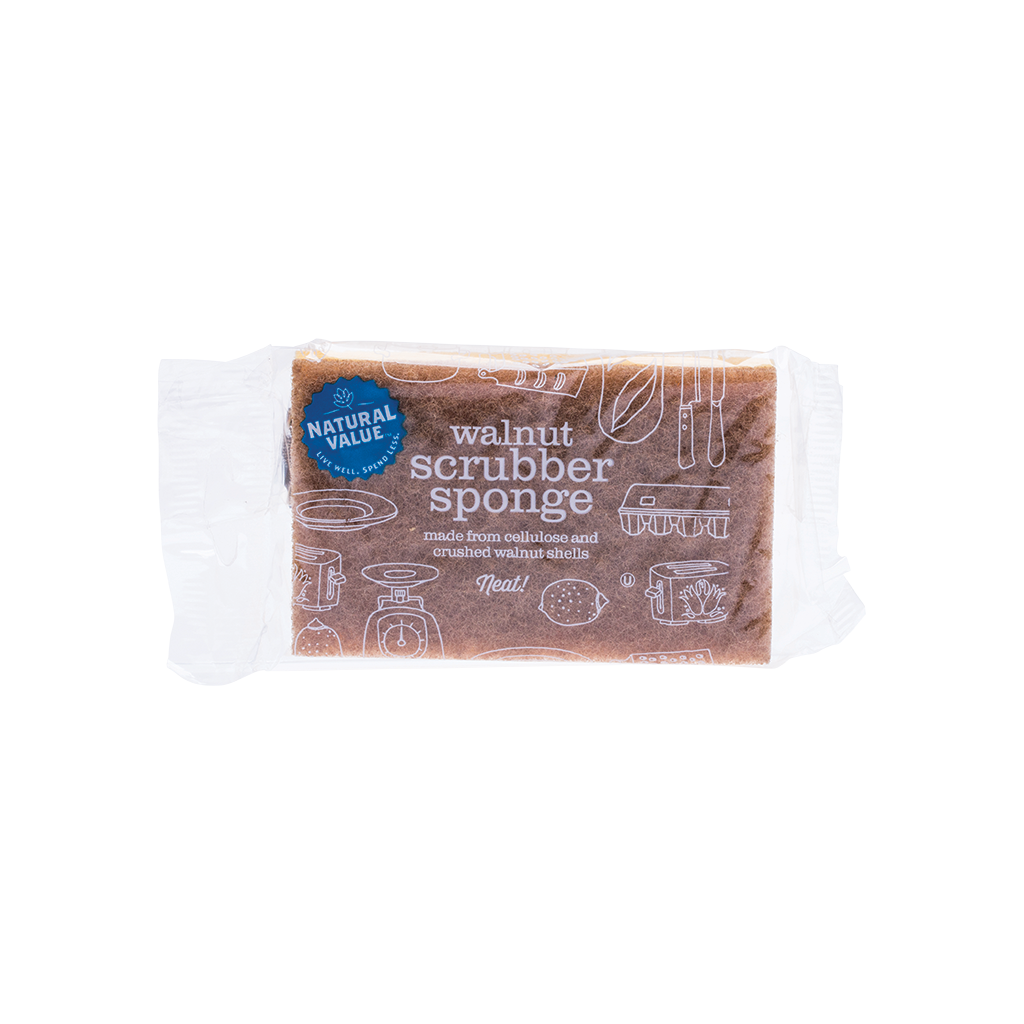 Natural Value Walnut Scrubber Sponge-The Living Co.