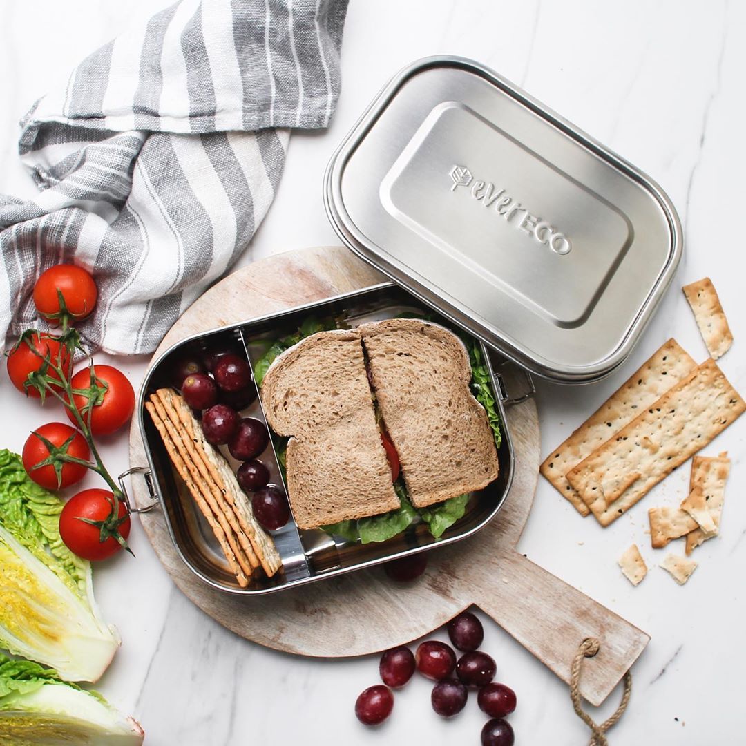 Ever Eco Stainless Steel Bento Snack Box 2 Compartments