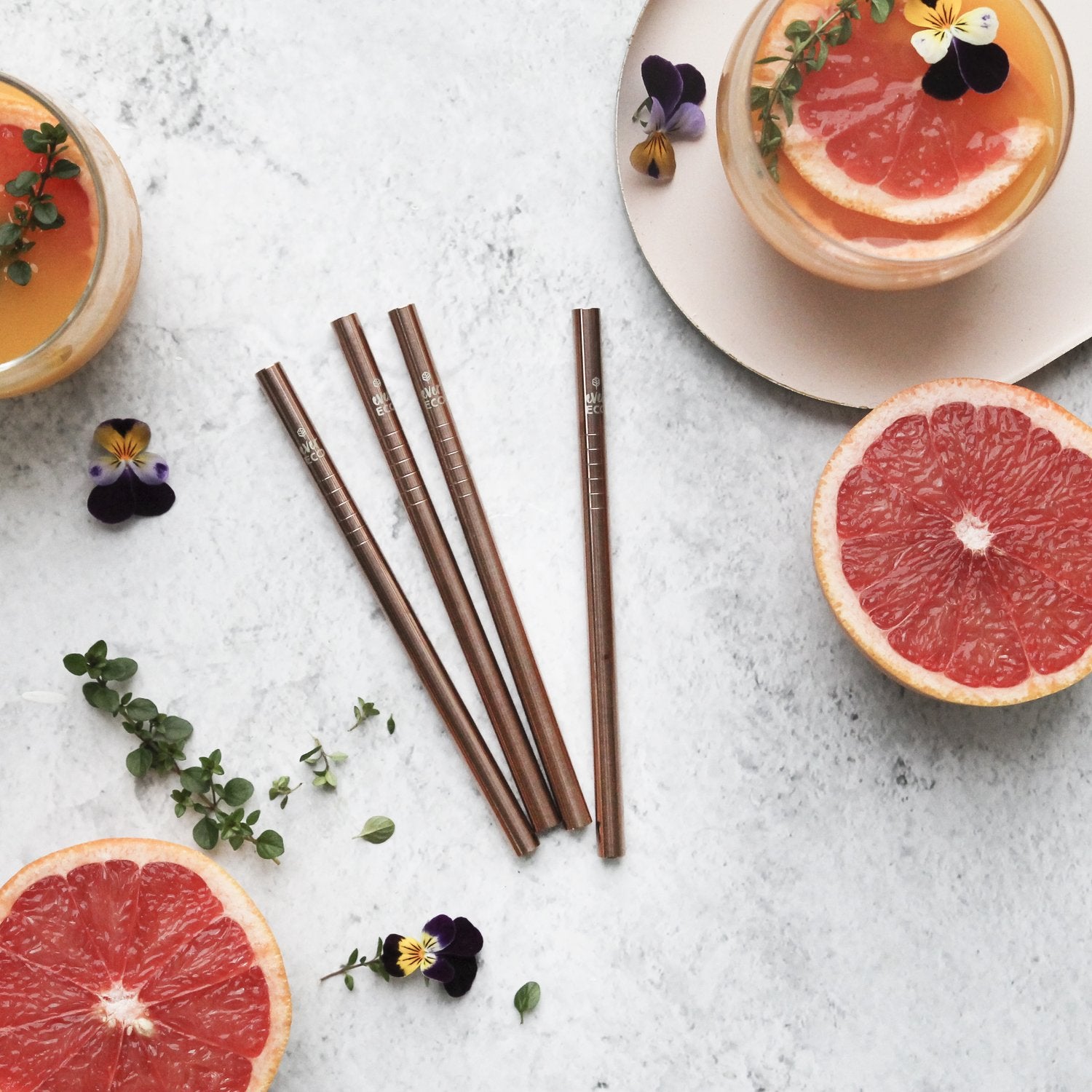 Ever Eco Rose Gold Short Straight Straws - 4pk