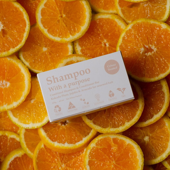 Shampoo With A Purpose Colour Treated Hair Shampoo/Conditioner Bar-The Living Co.