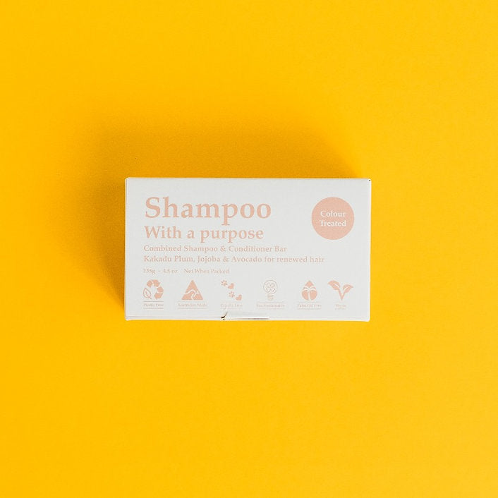 Shampoo With A Purpose Colour Treated Hair Shampoo/Conditioner Bar-The Living Co.