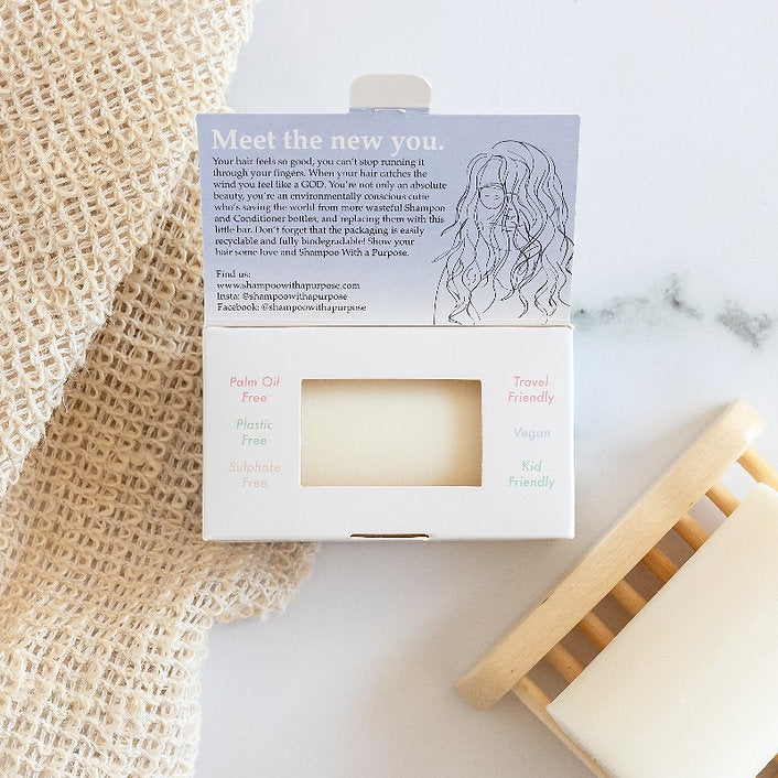 Shampoo With A Purpose Dry Or Damaged Hair Shampoo/Conditioner Bar-The Living Co.