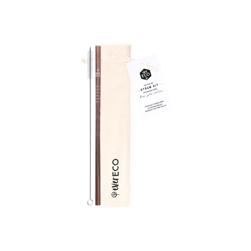 Ever Eco On-The-Go Straw Kit - Rose Gold 1pk-The Living Co.