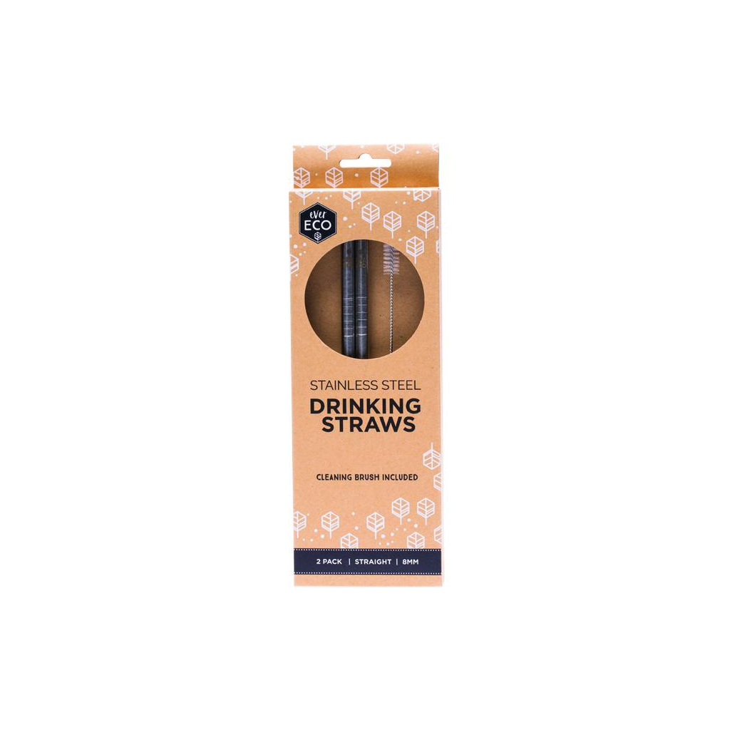 Ever Eco Stainless Steel Straws Straight - 2pk