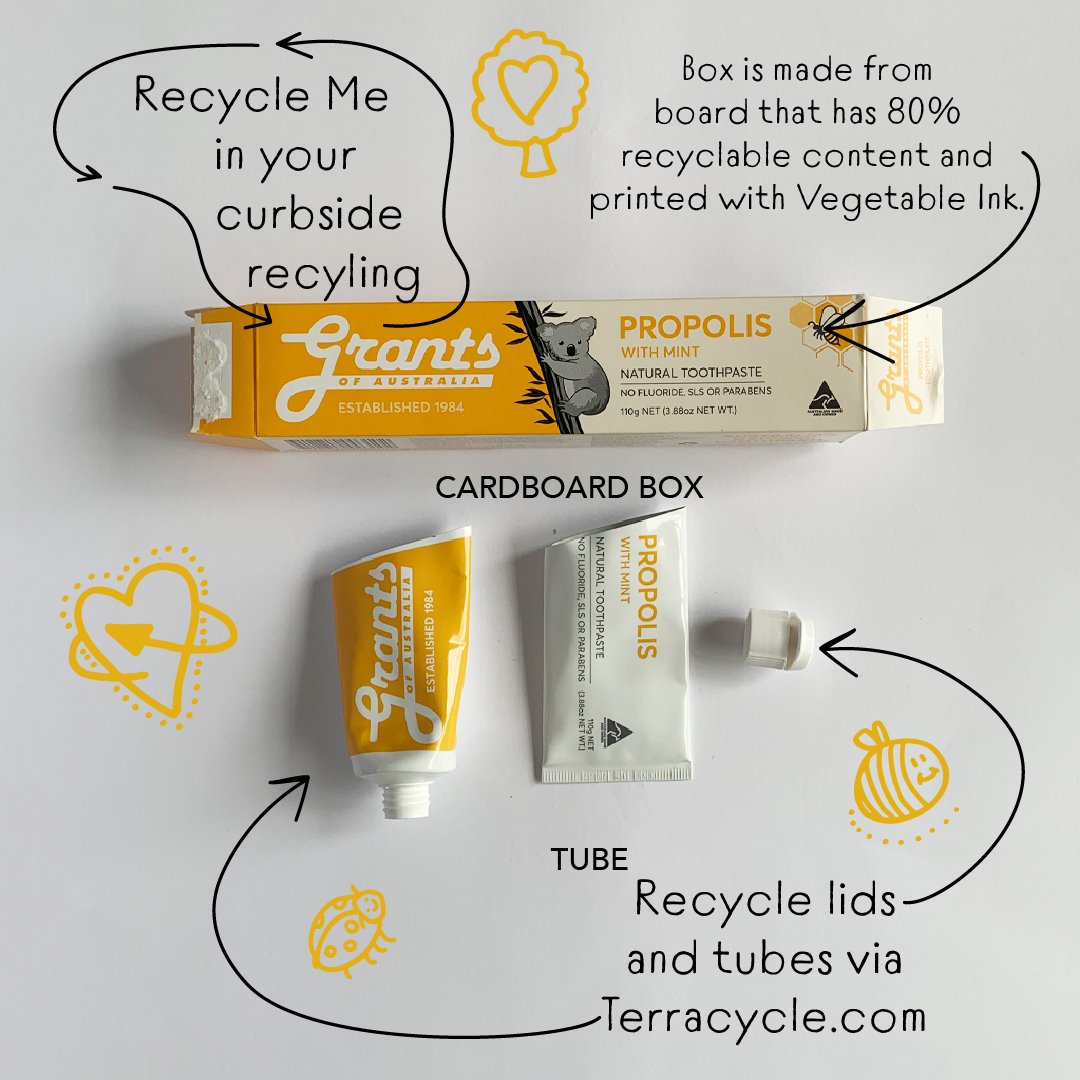 Grants Whitening with Spearmint Natural Toothpaste - Fluoride Free