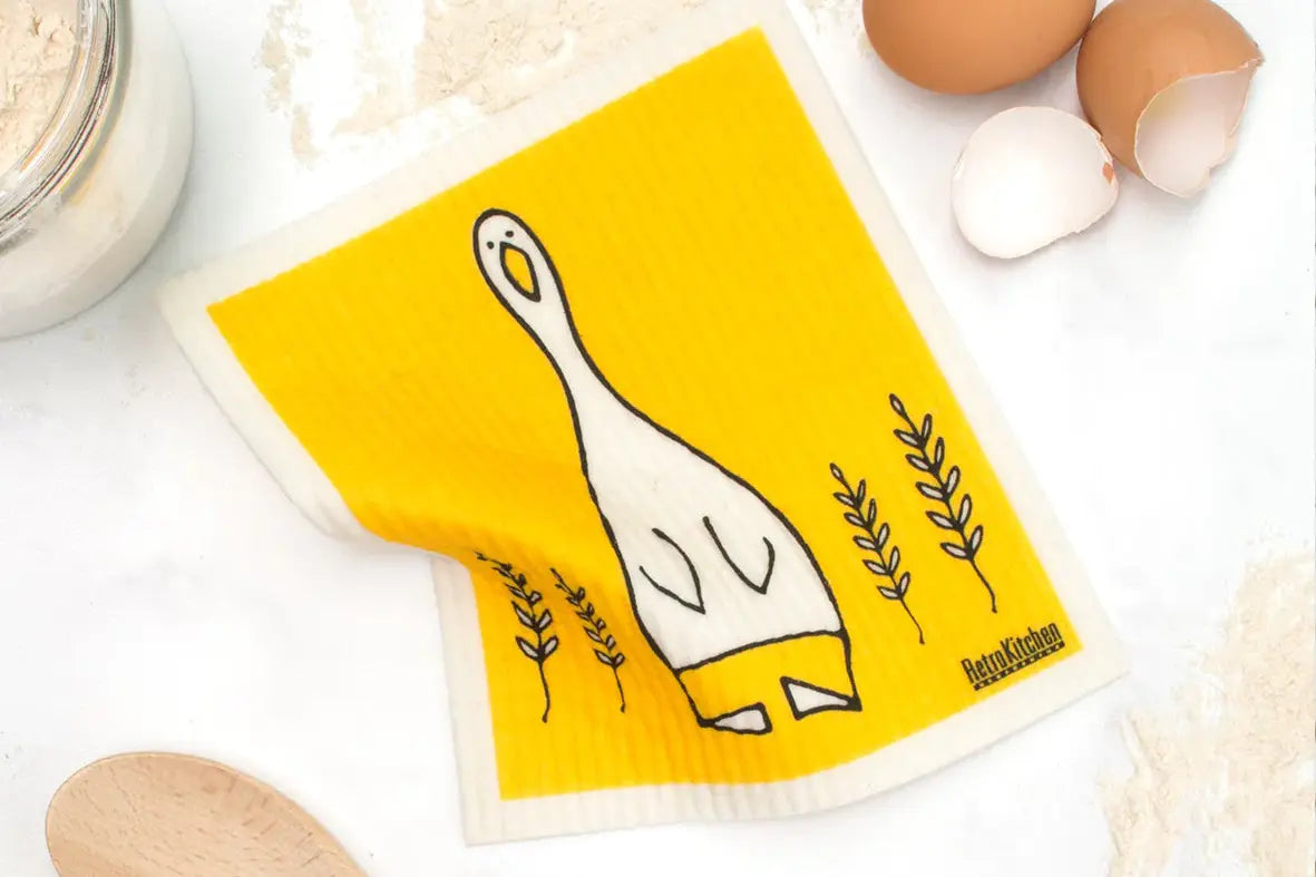 RetroKitchen Sponge Cloth: The Eco-friendly and Stylish 100% Biodegradable Cleaning Solution-The Living Co.