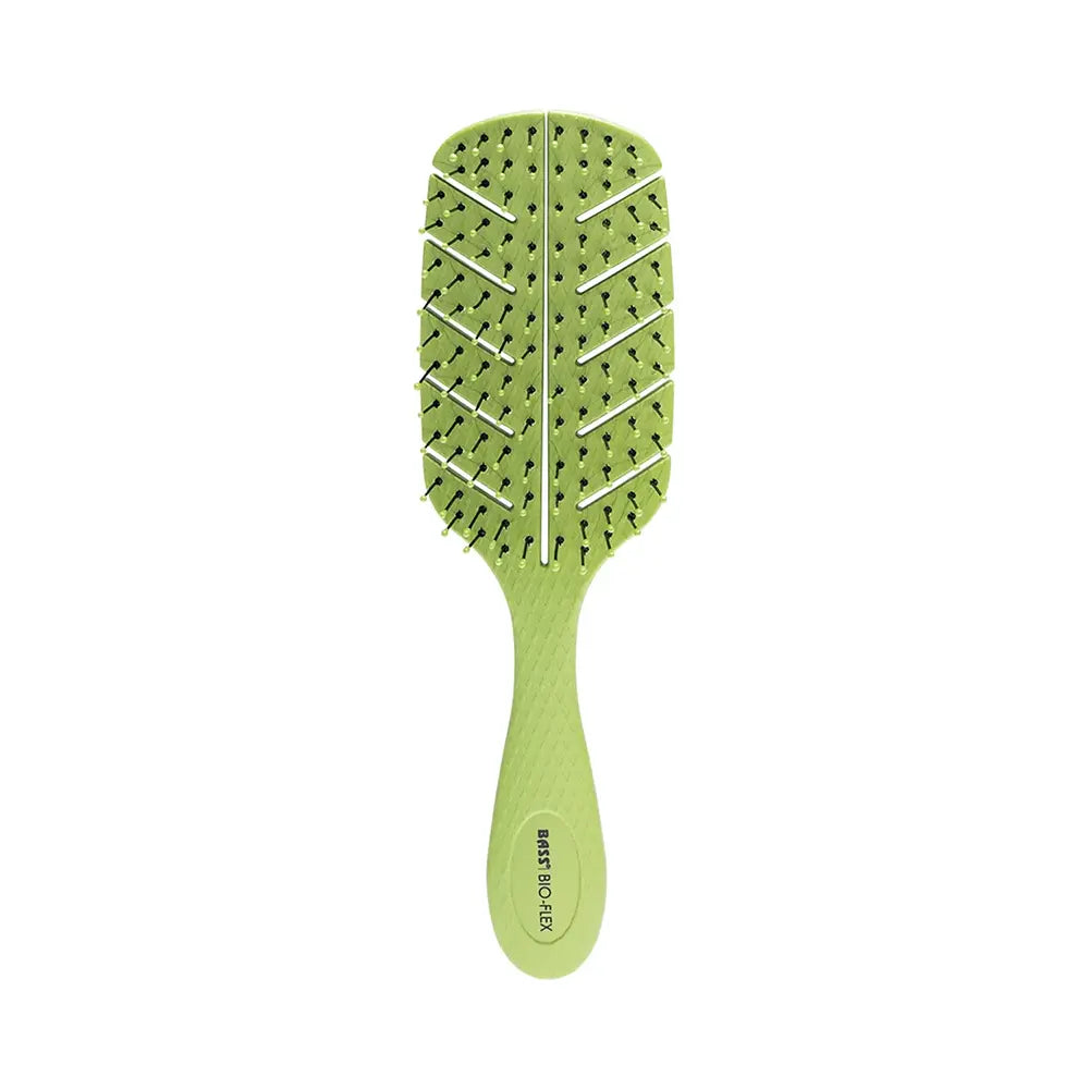Bass Bio-Flex Detangler Hair Brush Green Leaf-The Living Co.