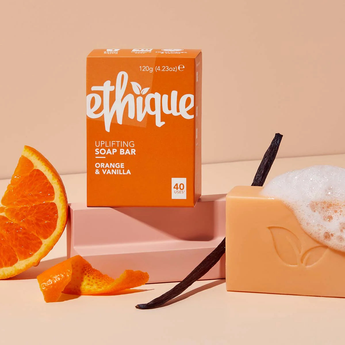 Ethique Uplifting Sweet Orange & Vanilla Soap Bar-The Living Co.