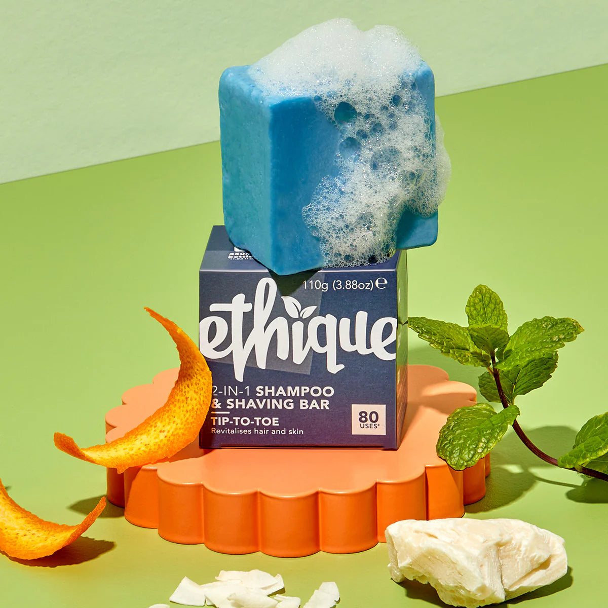 Ethique Tip-to-Toe 2-In-1 Solid Shampoo & Shaving Bar-The Living Co.