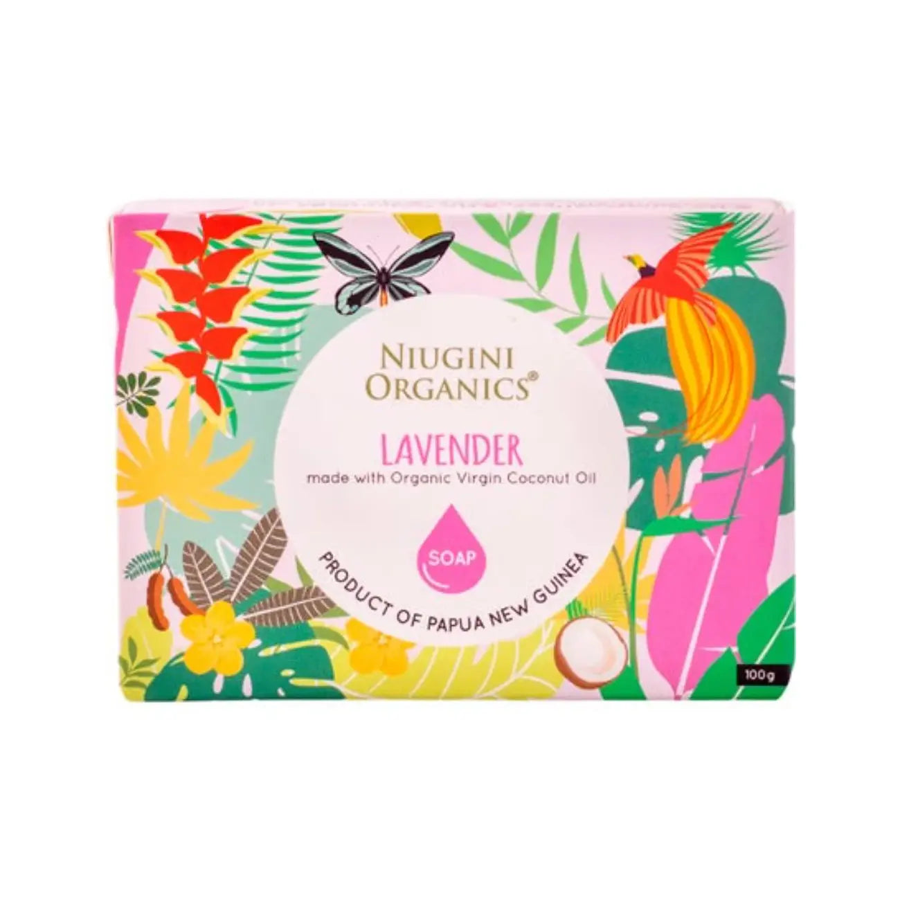 Niugini Organics Virgin Coconut Oil Soap Lavender 100g-The Living Co.