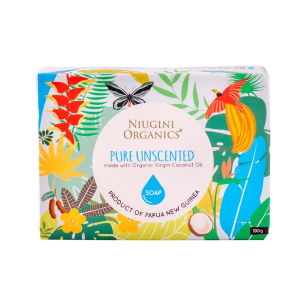 Niugini Organics Virgin Coconut Oil Soap Pure (Unscented) 100g-The Living Co.