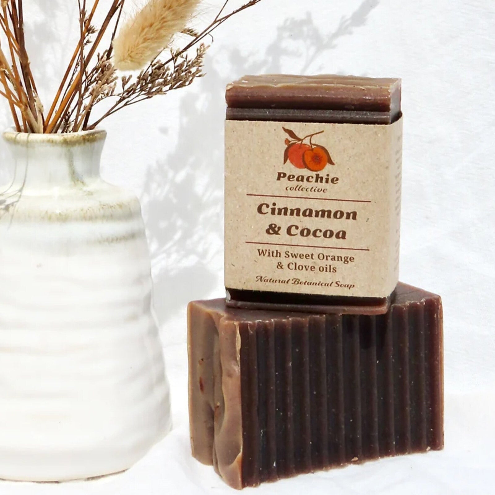 Peachie Collective Cocoa, Cinnamon & Orange Soap Bar-The Living Co.