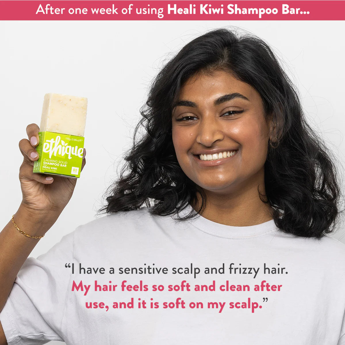 Ethique Calming Shampoo Bar for Dry Scalps: Heali Kiwi-The Living Co.